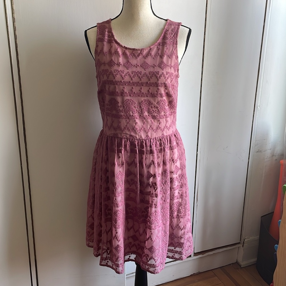 [Sundance] Pink Embroidered Sleeveless Dress